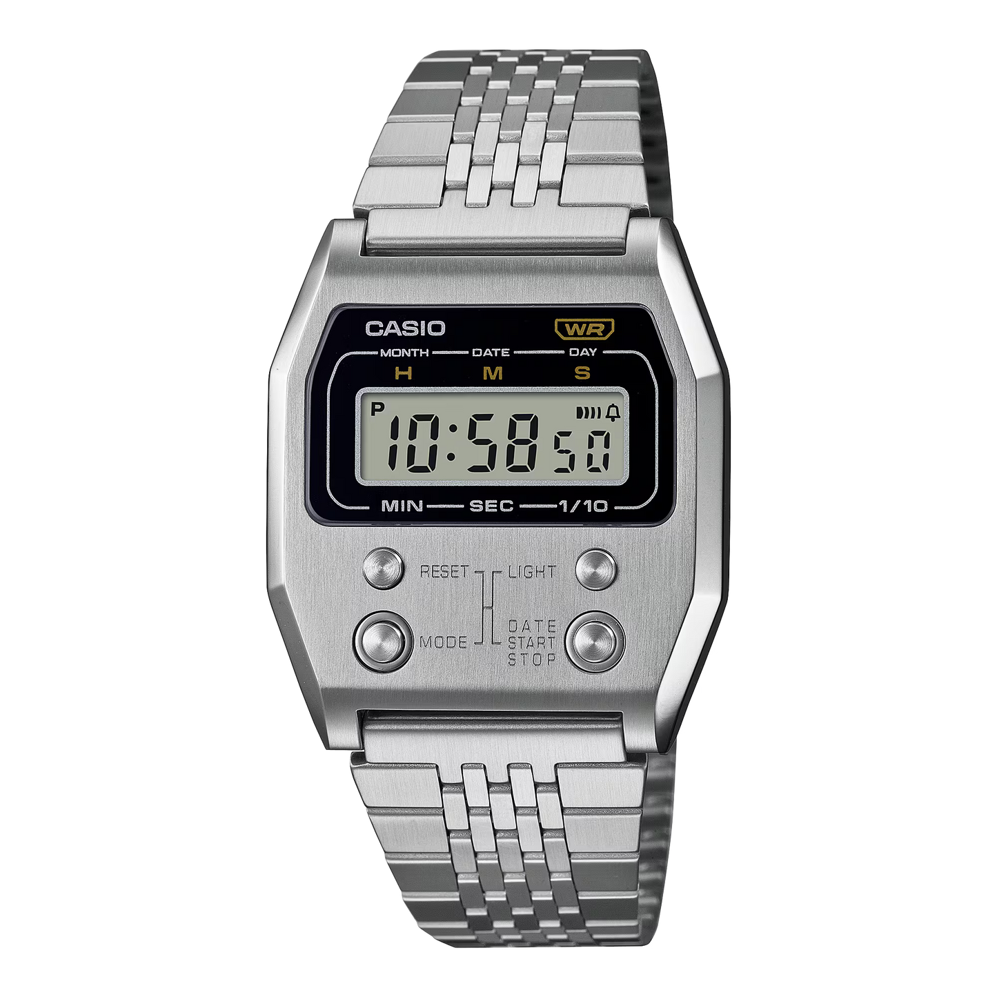 CASIO A1100D-1VT A1100D A1100 VINTAGE SERIES SILVER DIGITAL WATCH