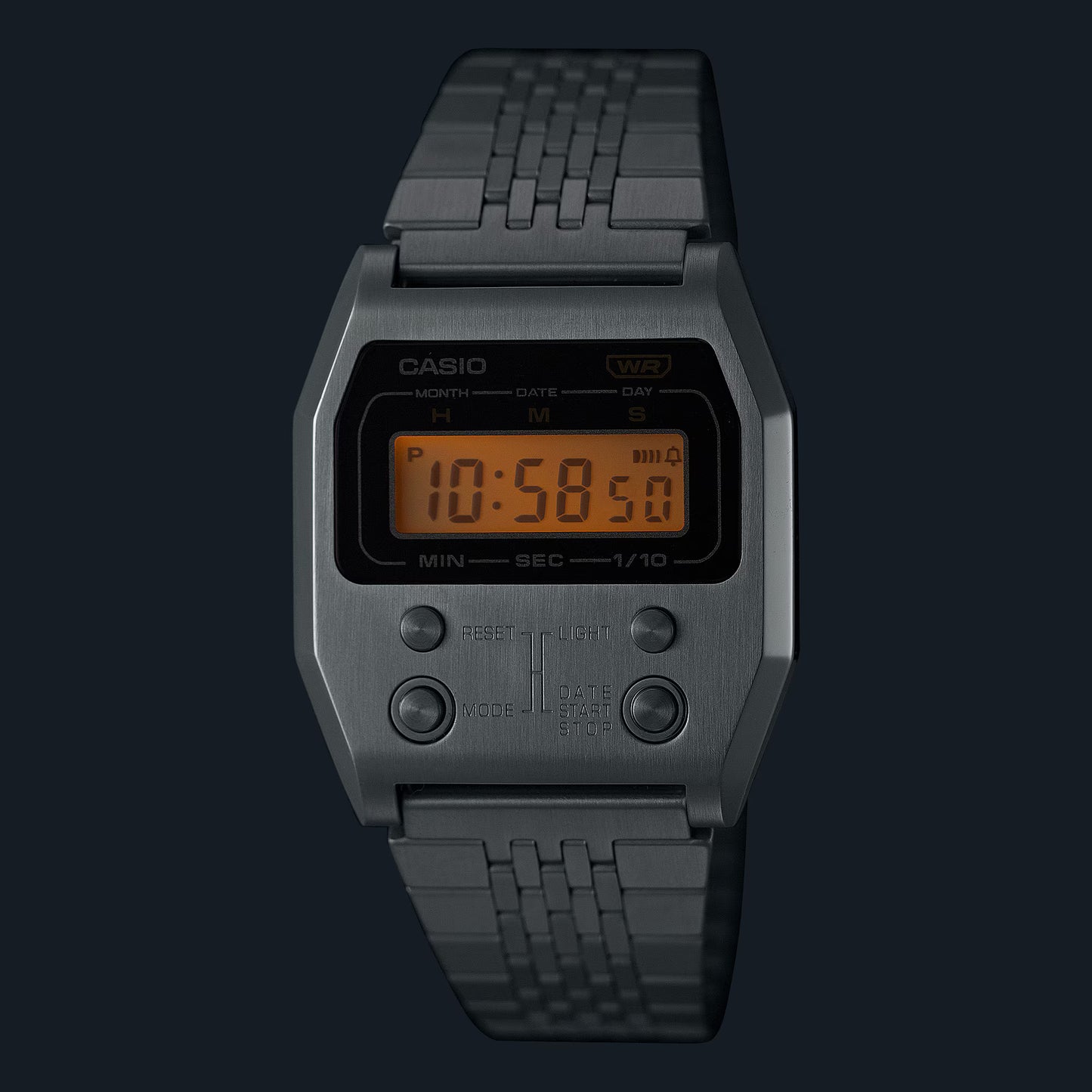 CASIO A1100D-1VT A1100D A1100 VINTAGE SERIES SILVER DIGITAL WATCH