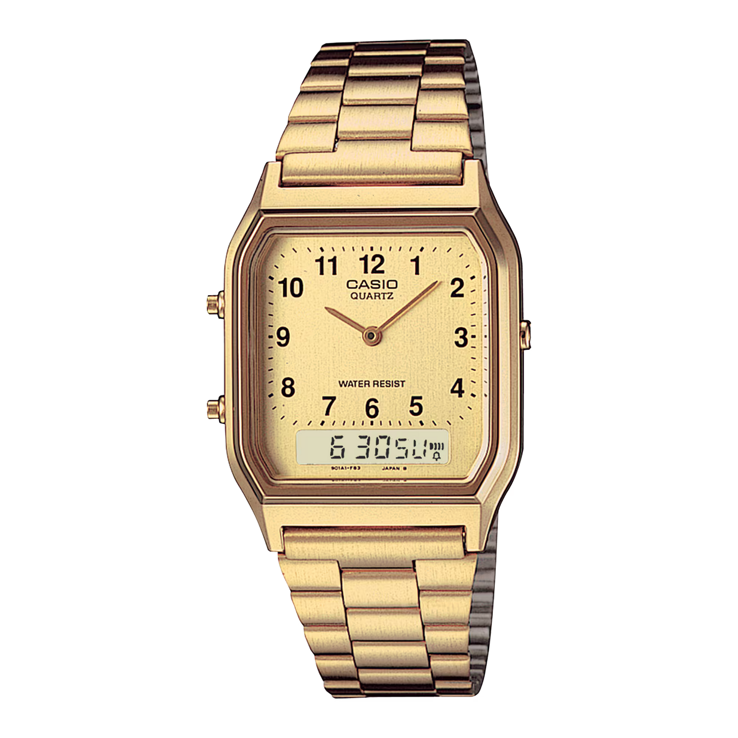 CASIO AQ-230GA-9B A/D QUARTZ GOLD DIAL WATCH