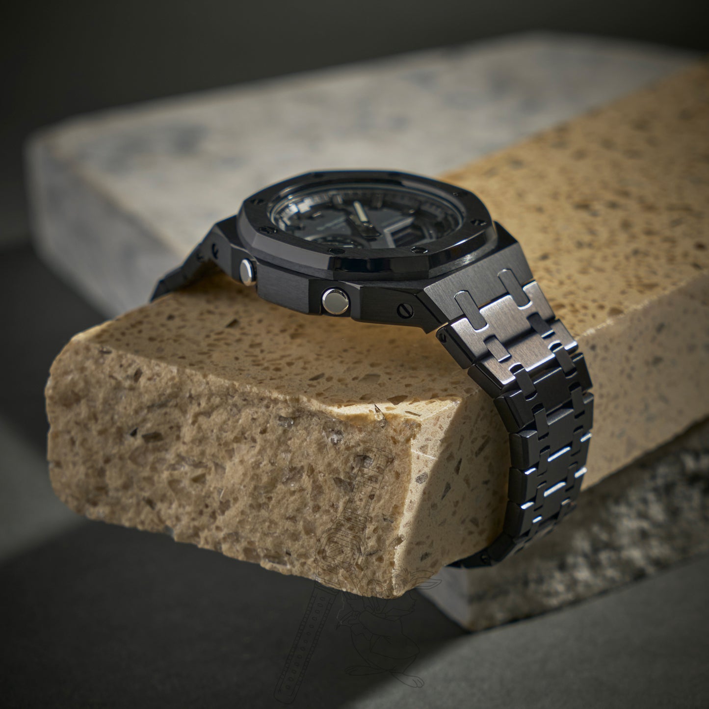 CASIOAK BLACKOUT GSHOCK MOD GA2100 GA-2100 MEN'S WATCH