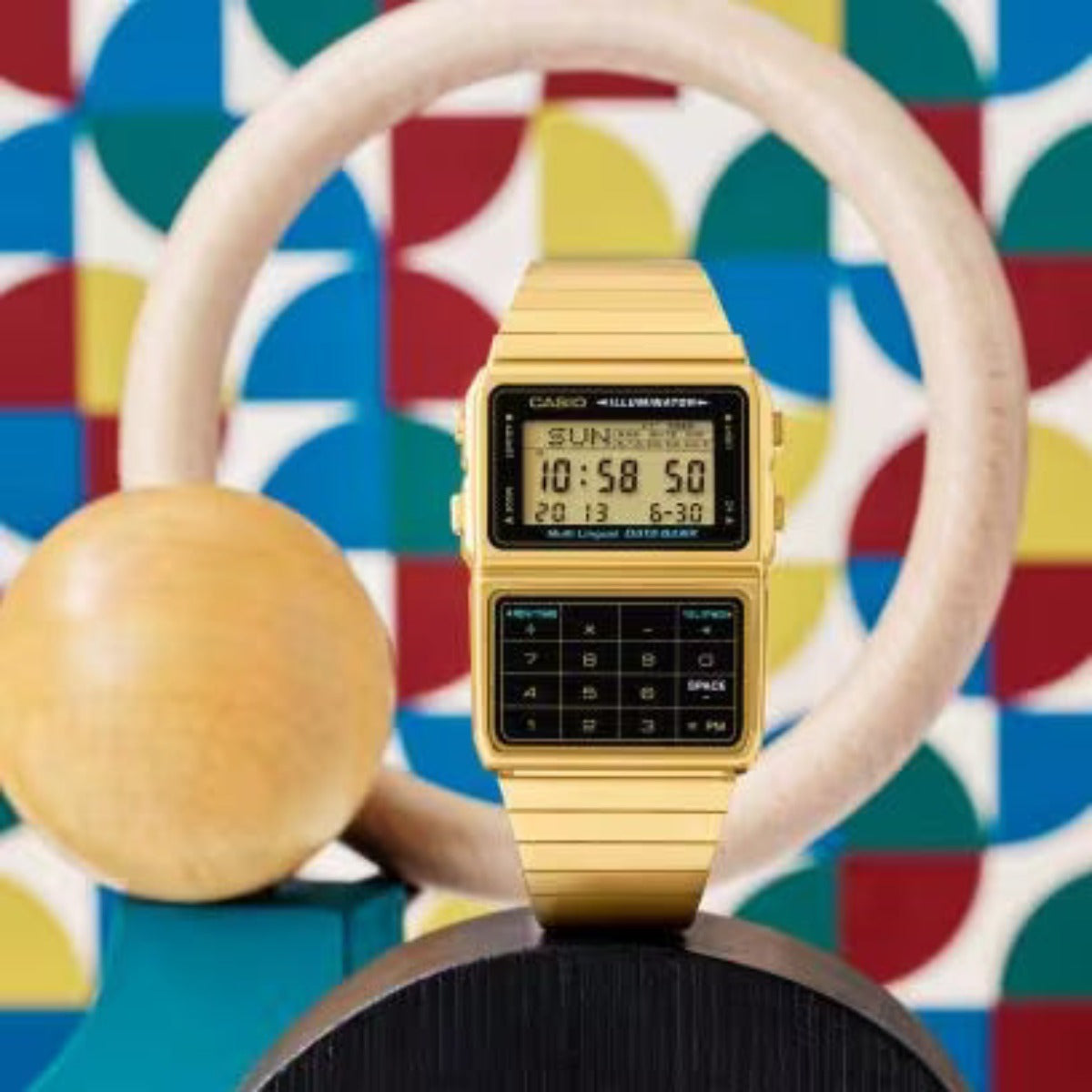 CASIO DBC-611G-1 DBC611G DATABANK VINTAGE SERIES GOLD DIGITAL WATCH