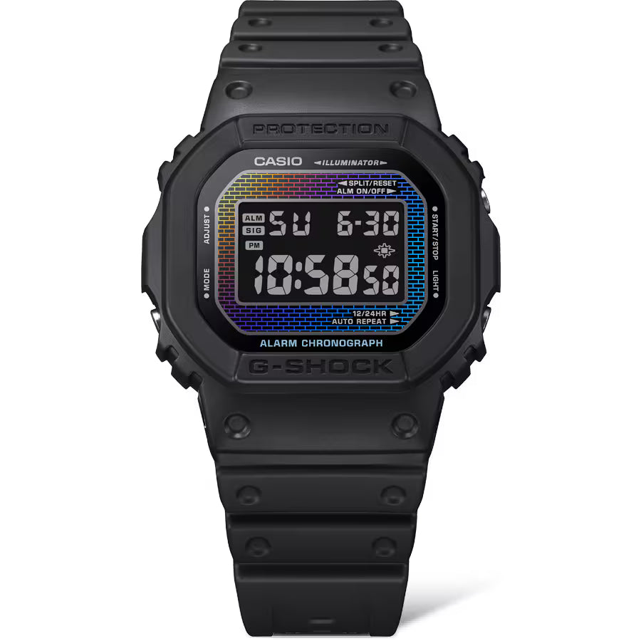 CASIO G-SHOCK DW-5600RW-1 DW5600RW RAINBOW / BLACK DIGITAL WATCH