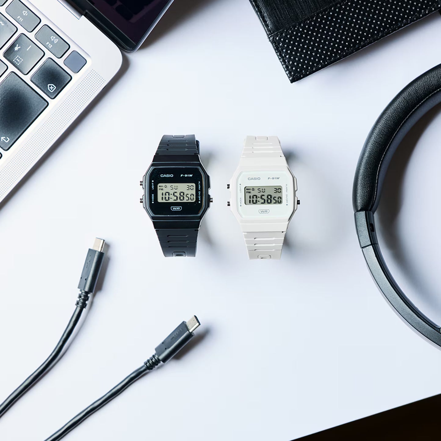 CASIO F91WB-7A F-91WB-7A WHITE DIGITAL WATCH