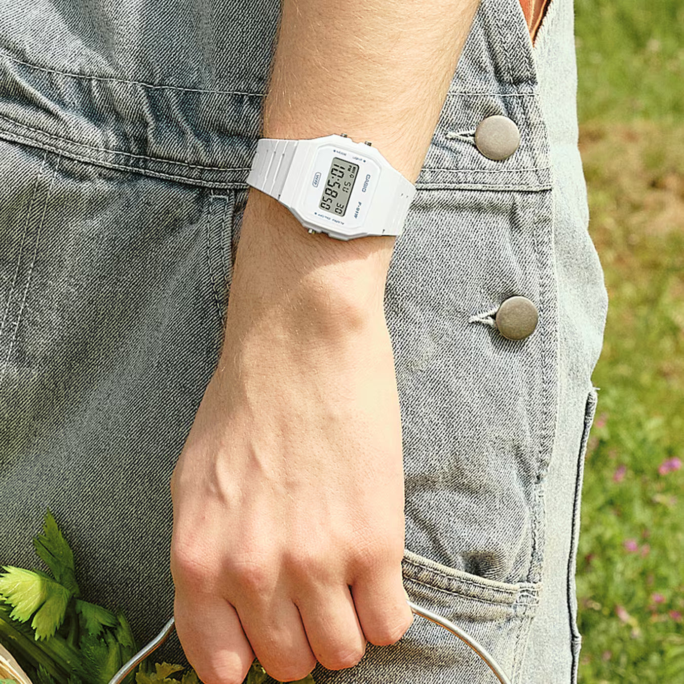 CASIO F91WB-7A F-91WB-7A WHITE DIGITAL WATCH