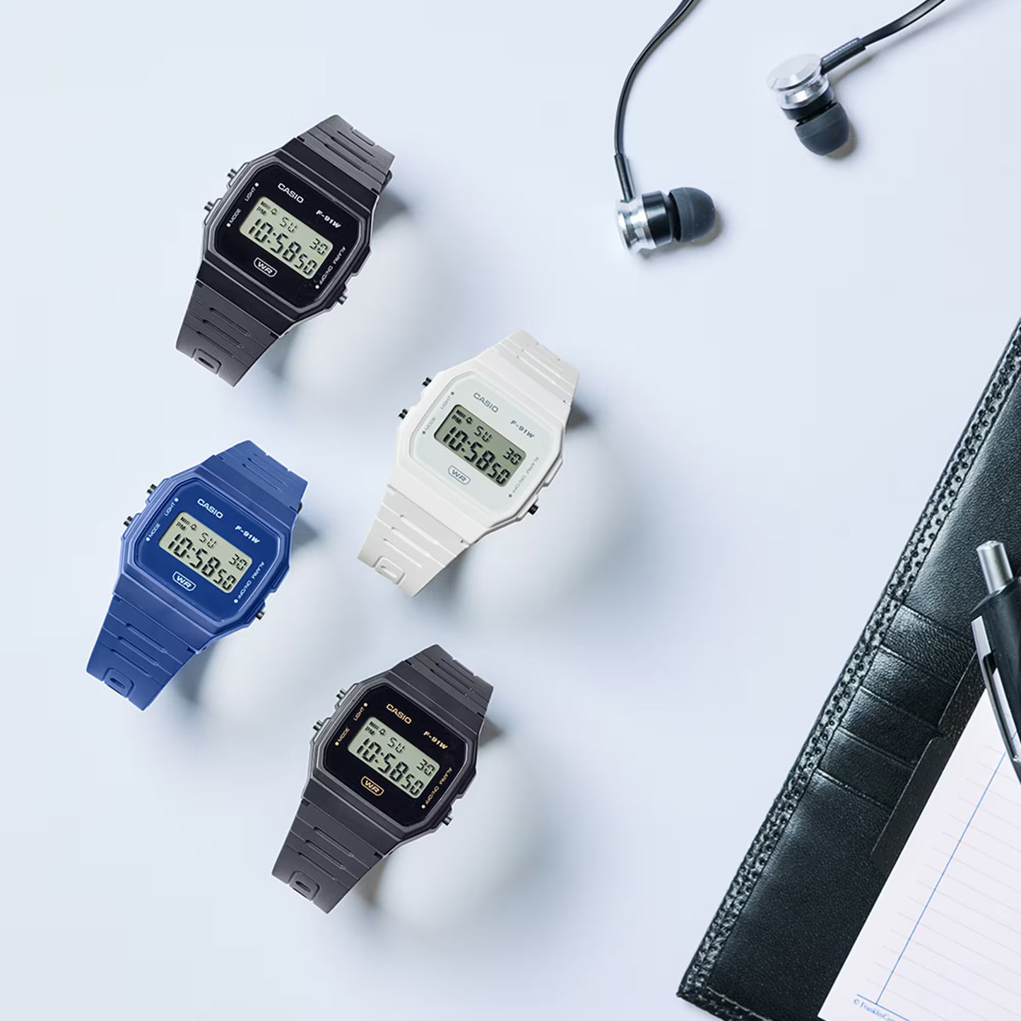 CASIO F91WB-2A1 F-91WB-2A1 BLUE DIGITAL WATCH