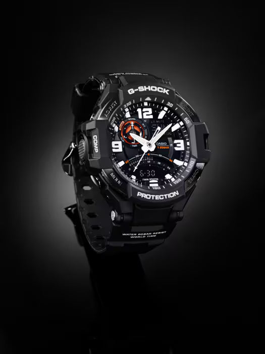 CASIO G-SHOCK GA-1000-1A GRAVITYMASTER BLACK A/D MEN'S WATCH