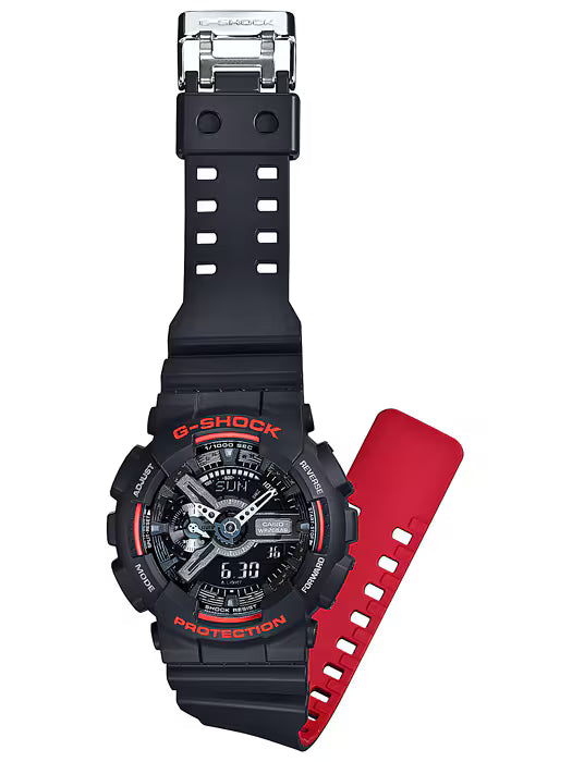CASIO G-SHOCK GA-110HR-1A BLACK & RED A/D MEN'S WATCH
