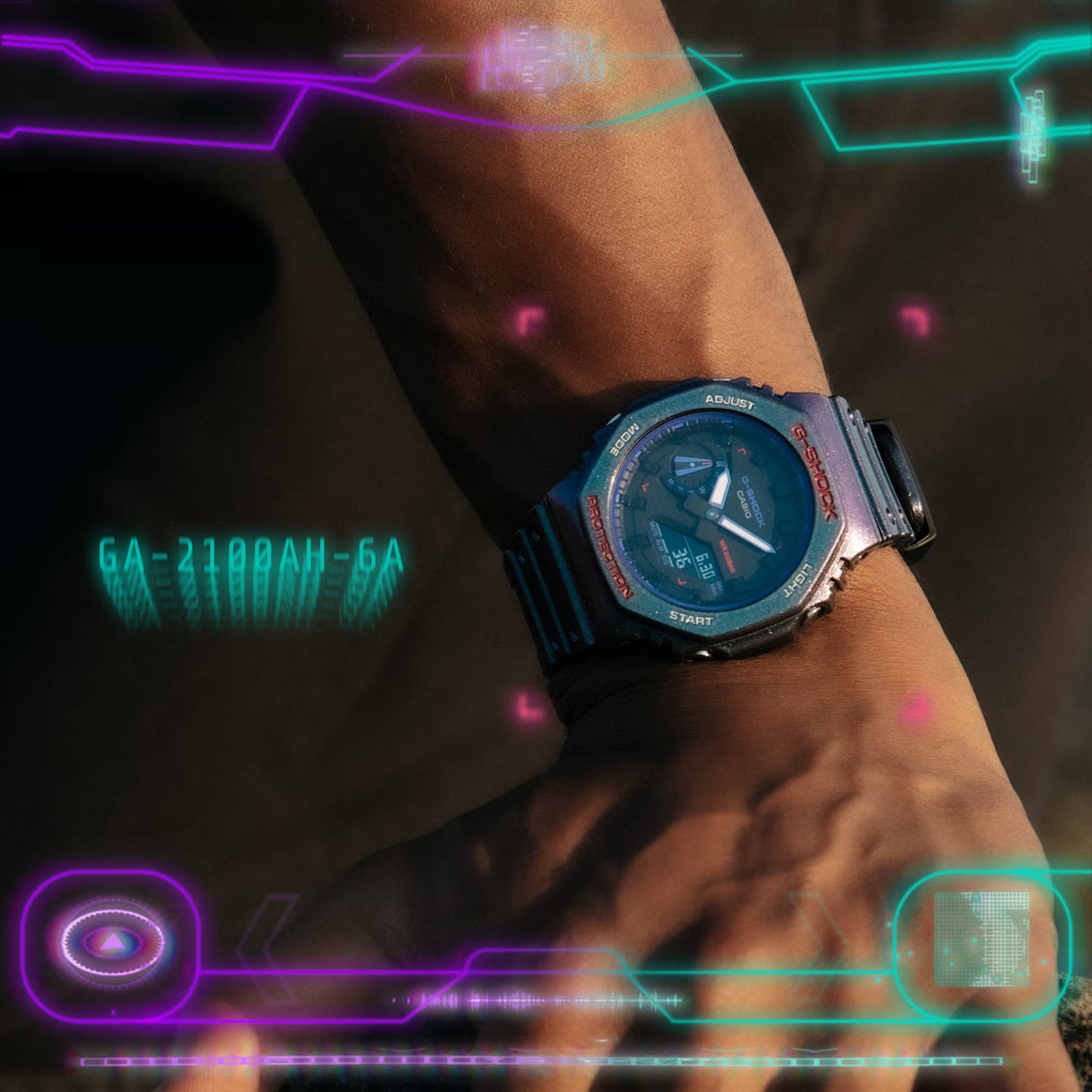 CASIO G-SHOCK GA-2100AH-6A "CASIOAK" MULTI-COLOR A/D WATCH