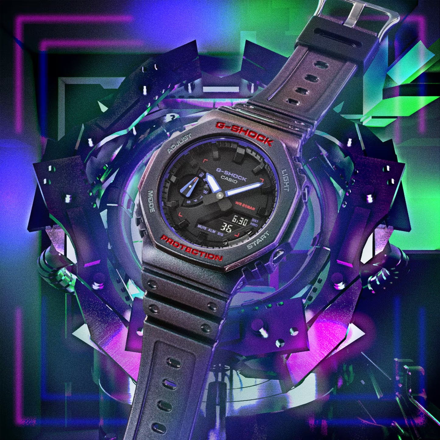CASIO G-SHOCK GA-2100AH-6A "CASIOAK" MULTI-COLOR A/D WATCH
