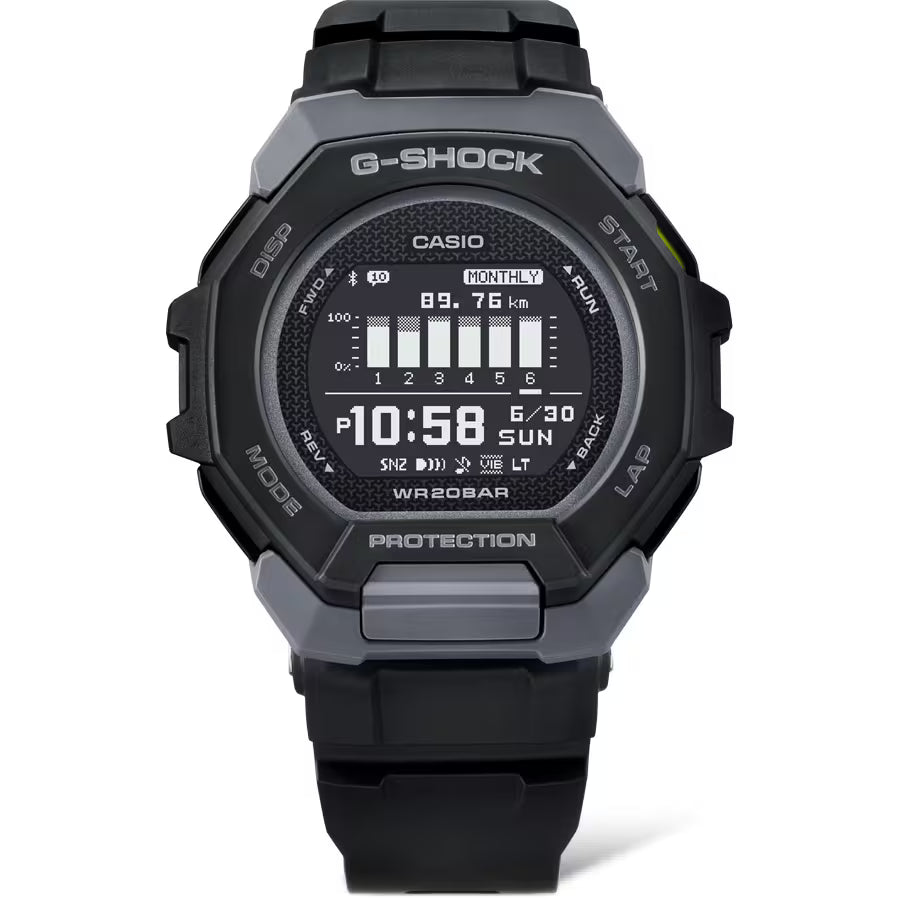 CASIO G-SHOCK GBD-300-1 G-SQUAD BLUETOOTH BLACK DIGITAL WATCH