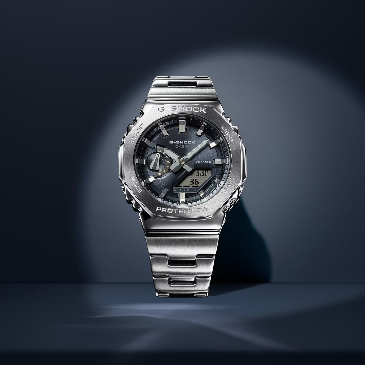 CASIO G-SHOCK GM-2110D-8A GM2110D-8A GREY DIAL STAINLESS STEEL WATCH