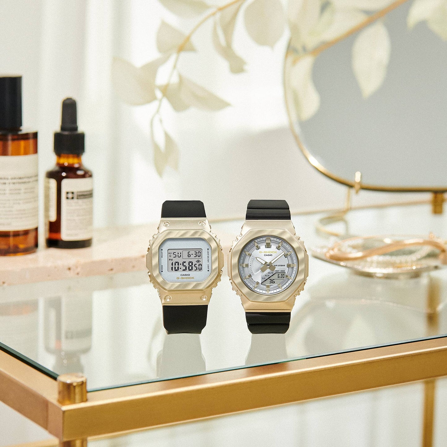 CASIO G-SHOCK GM-S5600BC-1 GOLD IP BEZEL COMPACT DIGITAL WATCH