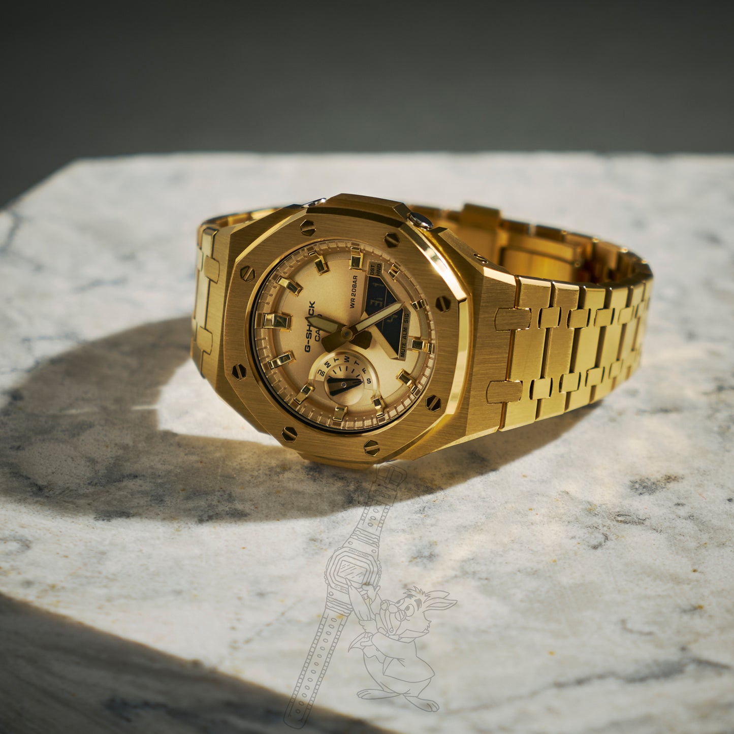 CASIOAK FULL GOLD G-SHOCK MOD GA2100 GA-2100 MEN’S WATCH