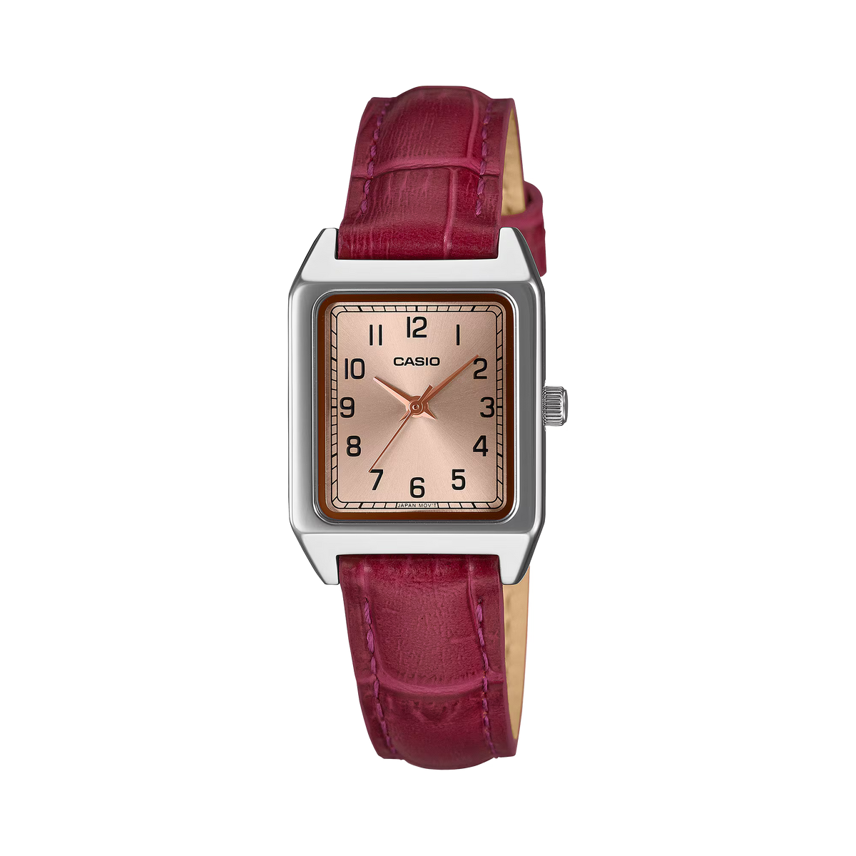 CASIO LTP-B150LA-4B2 LTPB150 ROSE / RED LEATHER BAND WOMEN'S WATCH
