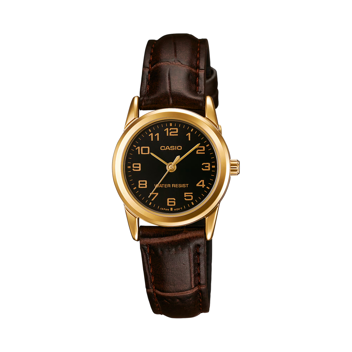 CASIO LTP-V001GL-1B LTPV001 GOLD LEATHER BAND WOMEN'S WATCH