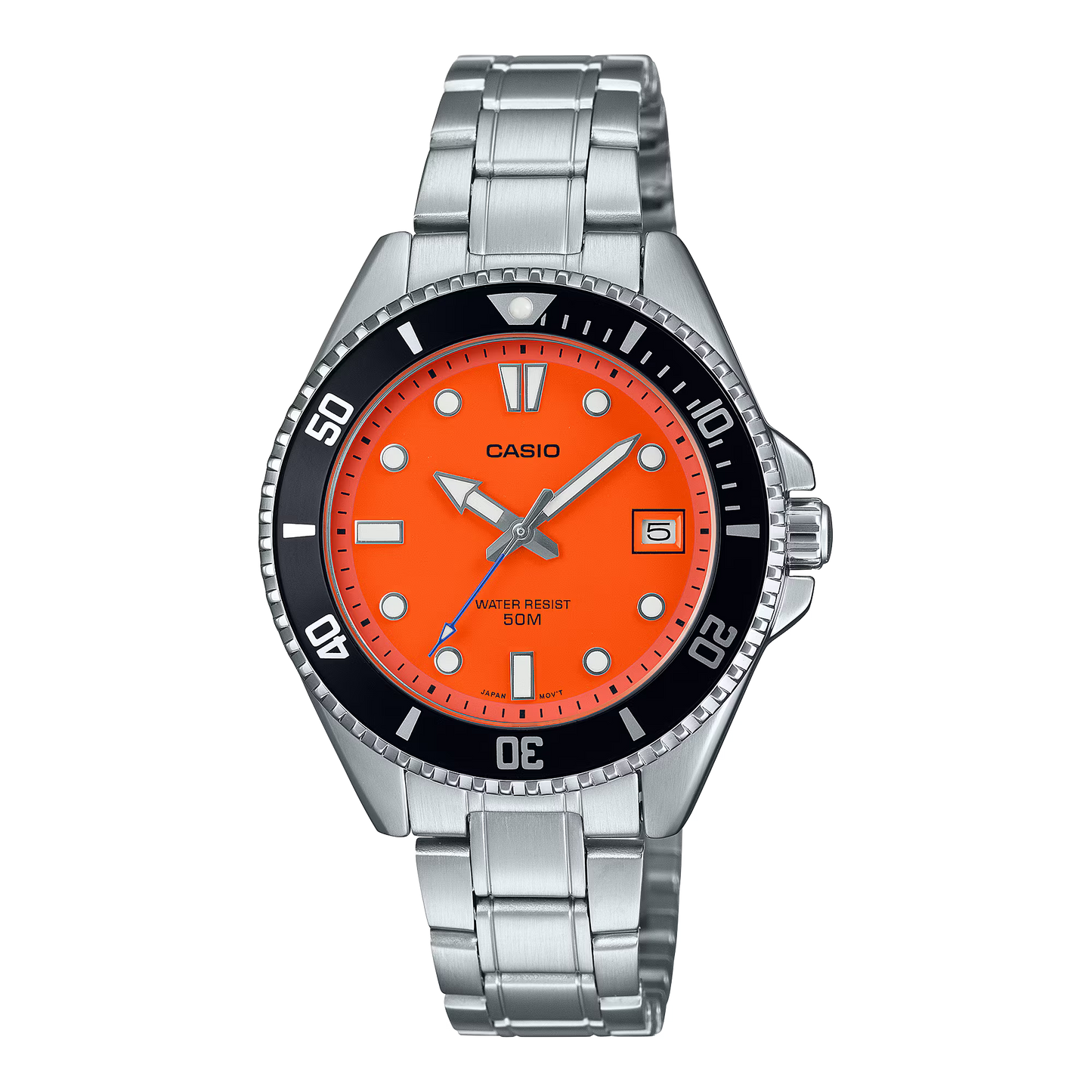 CASIO MDV-10D-4A1V ORANGE / BLACK MIDSIZE QUARTZ ANALOG WATCH