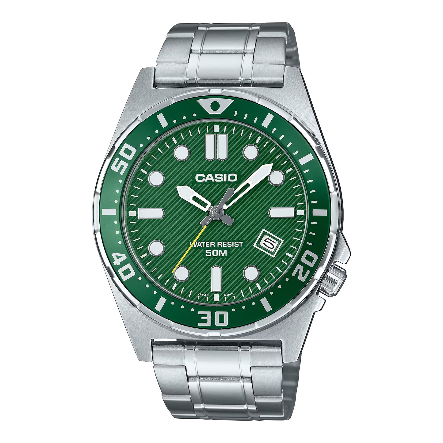 CASIO MTD-135D-3AV GREEN DIAL QUARTZ ANALOG DIVERS WATCH