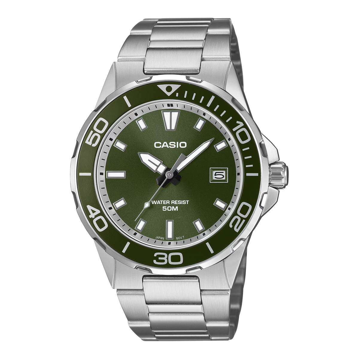 CASIO MTD-145D-3AV MTD-145D-3A GREEN DIAL QUARTZ DIVERS WATCH