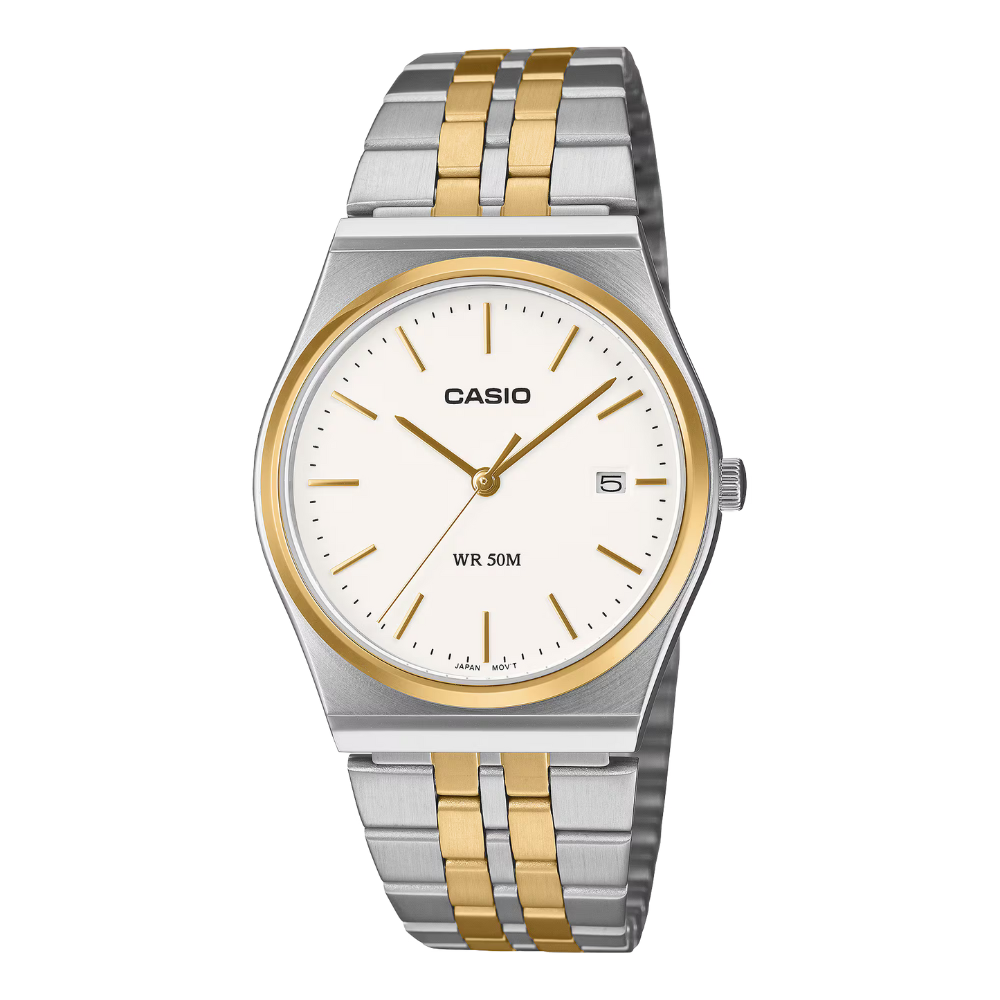 CASIO MTP-B145SG-7AV TWO-TONE WHITE DIAL 35MM QUARTZ ANALOG WATCH