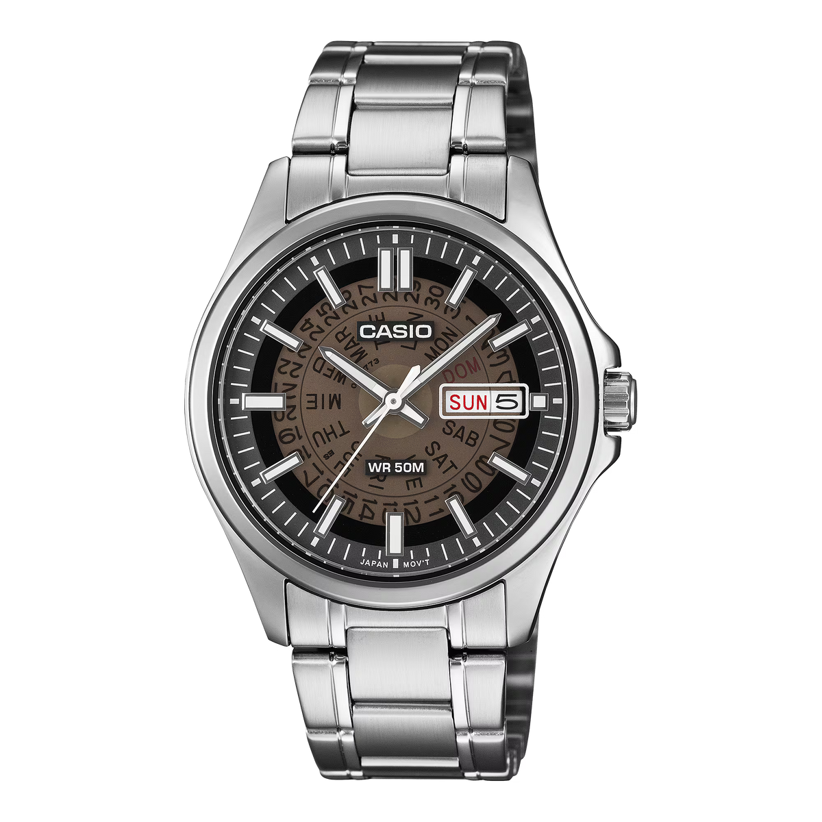 CASIO MTP-E740-1AV STAINLESS STEEL NEW SKELETON MEN'S WATCH