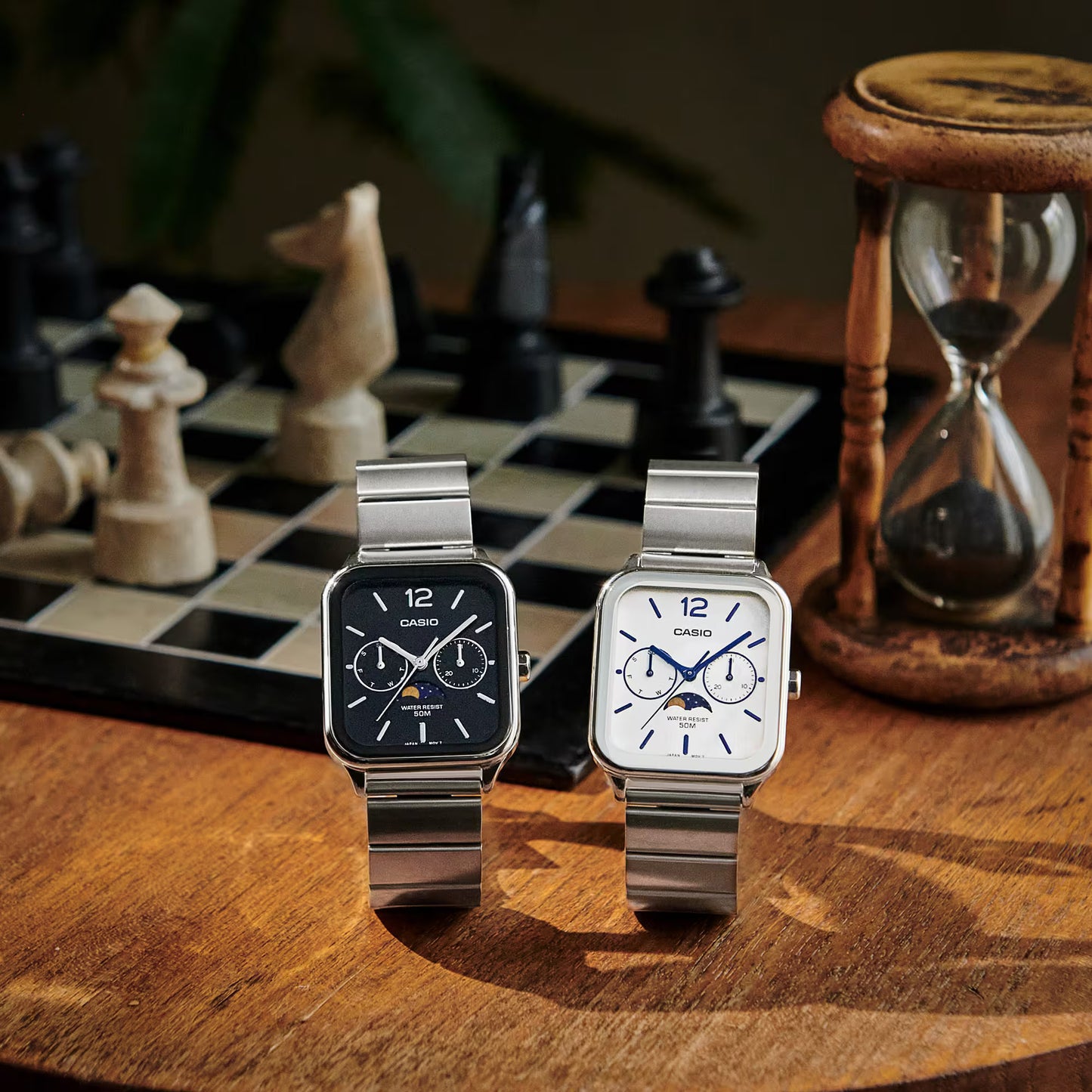 CASIO MTP-M305D-7AV MOONPHASE QUARTZ ANALOG WHITE DIAL WATCH