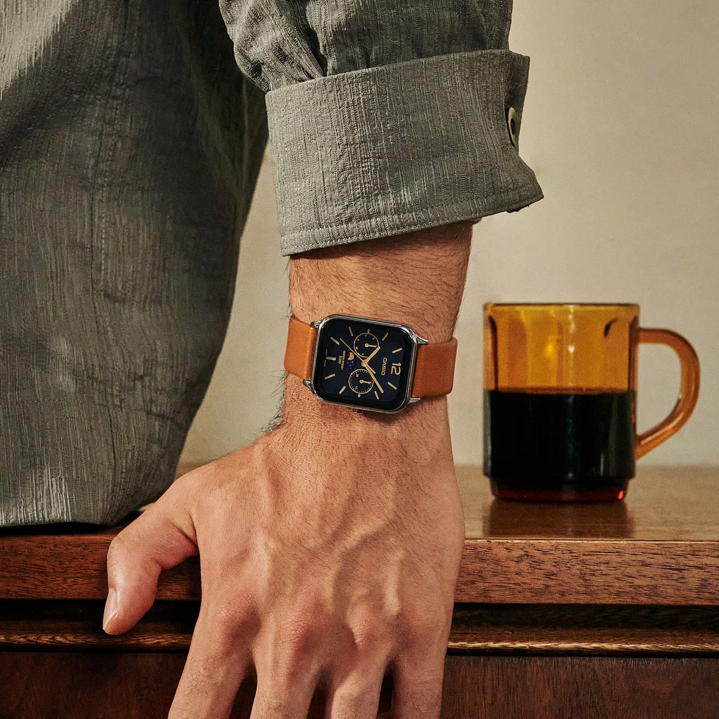 CASIO MTP-M305L-1AV MOONPHASE QUARTZ ANALOG WATCH