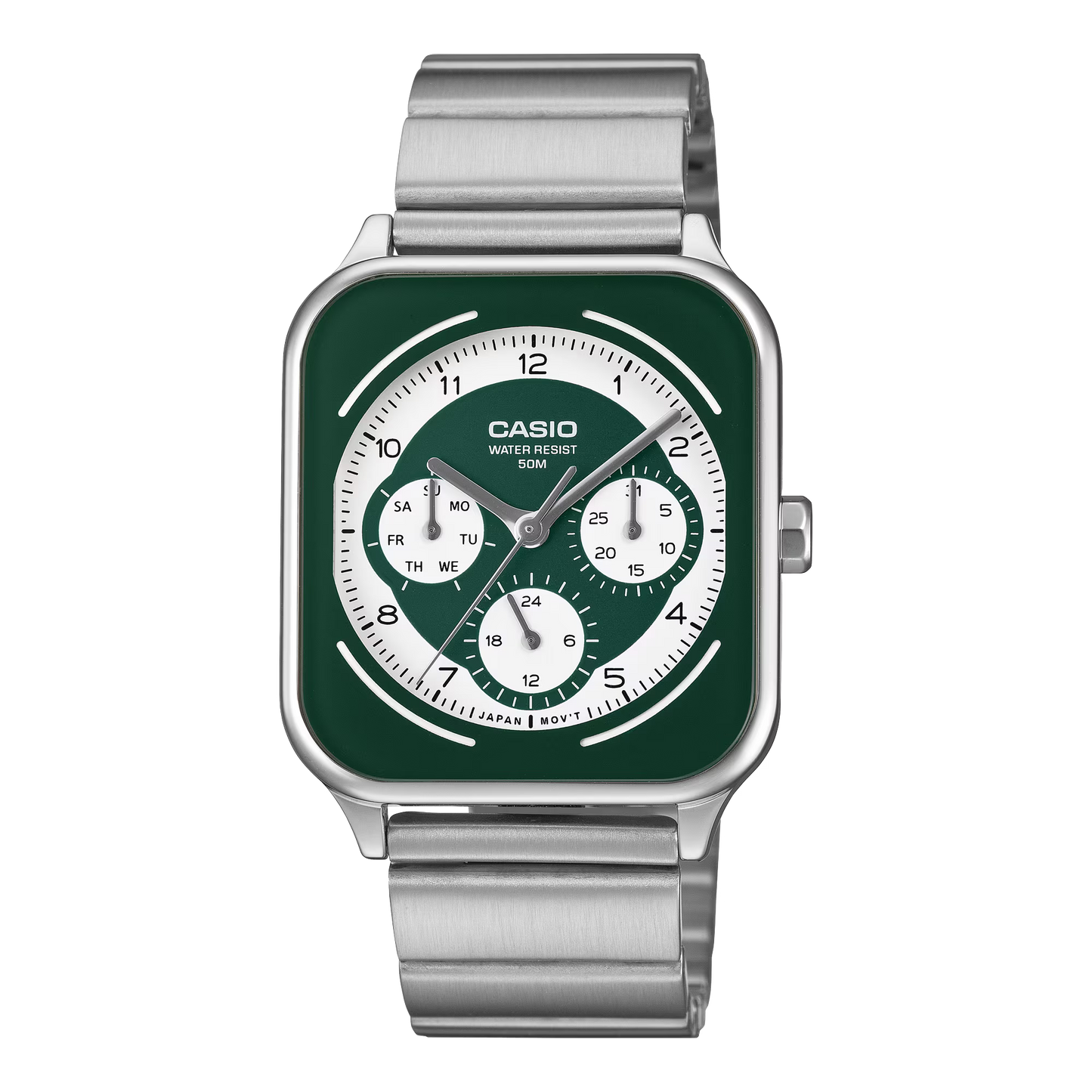 CASIO MTP-M307D-3BV NEW QUARTZ ANALOG GREEN DIAL MEN'S WATCH
