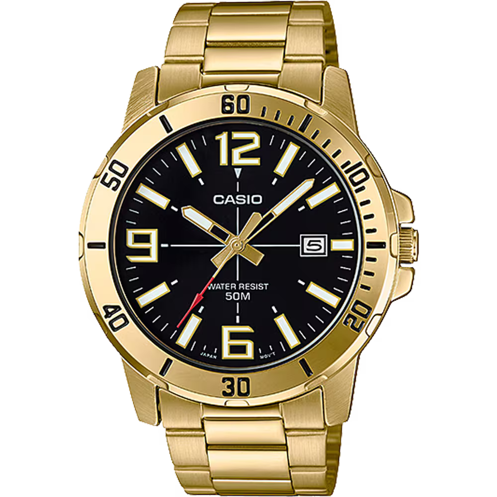 CASIO MTPVD01G-1BV BLACK DIAL GOLD TONE QUARTZ MEN'S WATCH