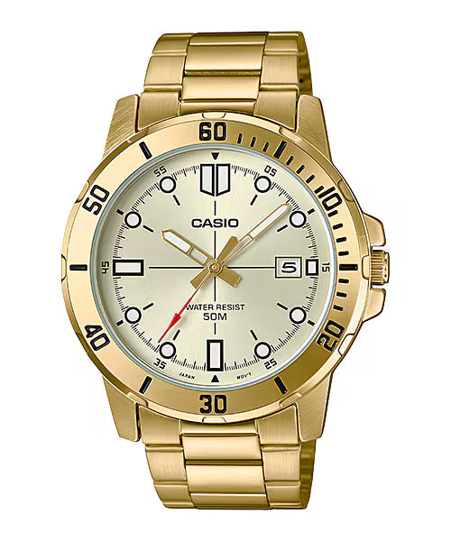 CASIO MTP-VD01G-9EV GOLD TONE QUARTZ ANALOG MEN'S WATCH