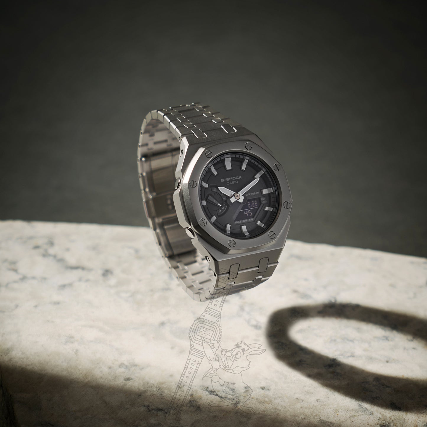 CASIOAK SANDBLAST BLACK DIAL G-SHOCK MOD GA2100 GA-2100 MEN’S WATCH