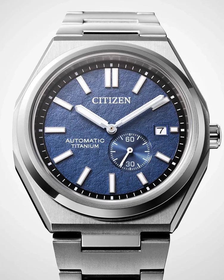 CITIZEN NJ0180-80L "ZENSHIN" AUTOMATIC SUPER TITANIUM BLUE DIAL WATCH
