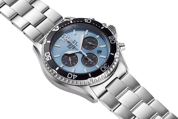 ORIENT RA-TX0206L RA-TX0206L10B SOLAR CHRONOGRAPH BLUE DIAL WATCH