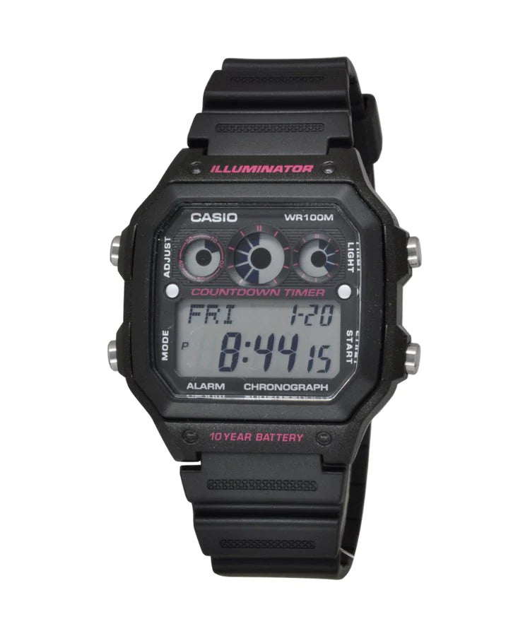 CASIO AE-1300WH-1A2 AE1300 BLACK DIGITAL WATCH