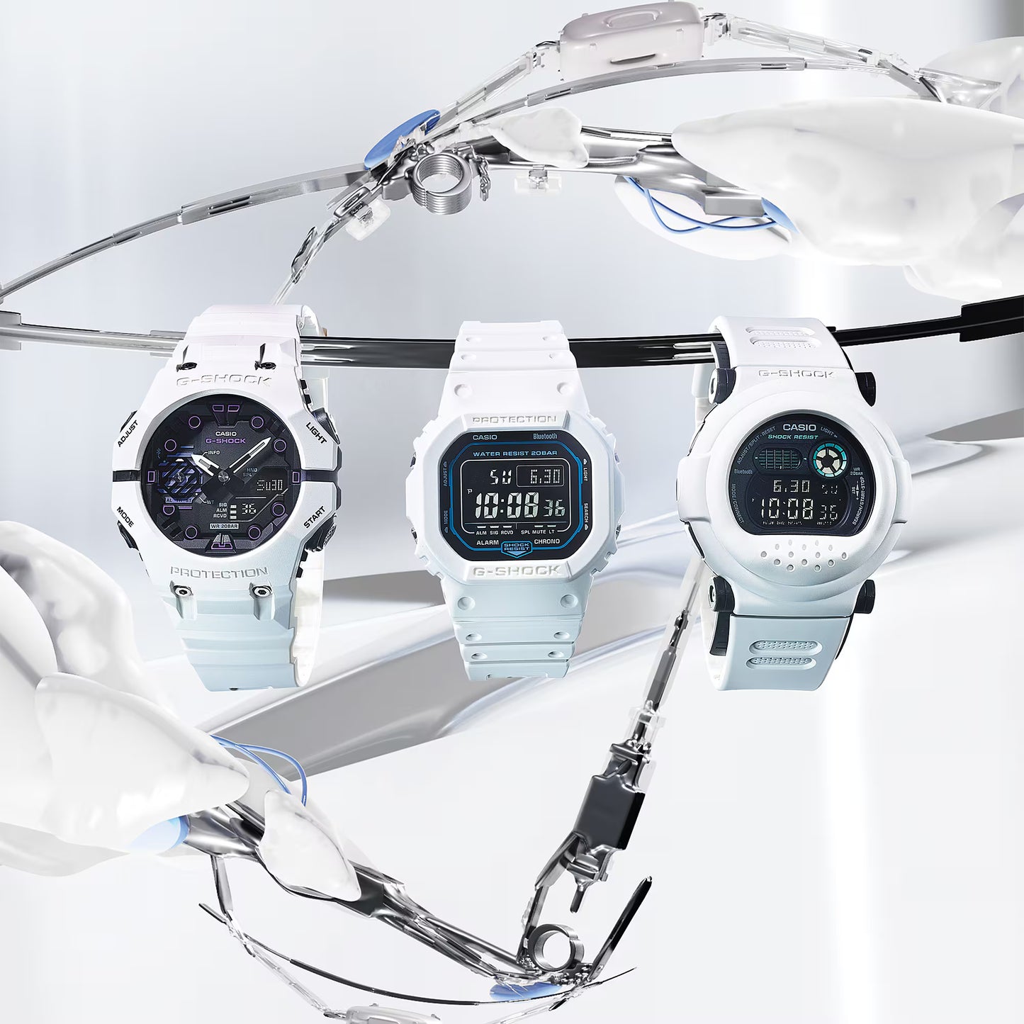 CASIO G-SHOCK DW-B5600SF-7 WHITE BLUETOOTH DIGITAL WATCH