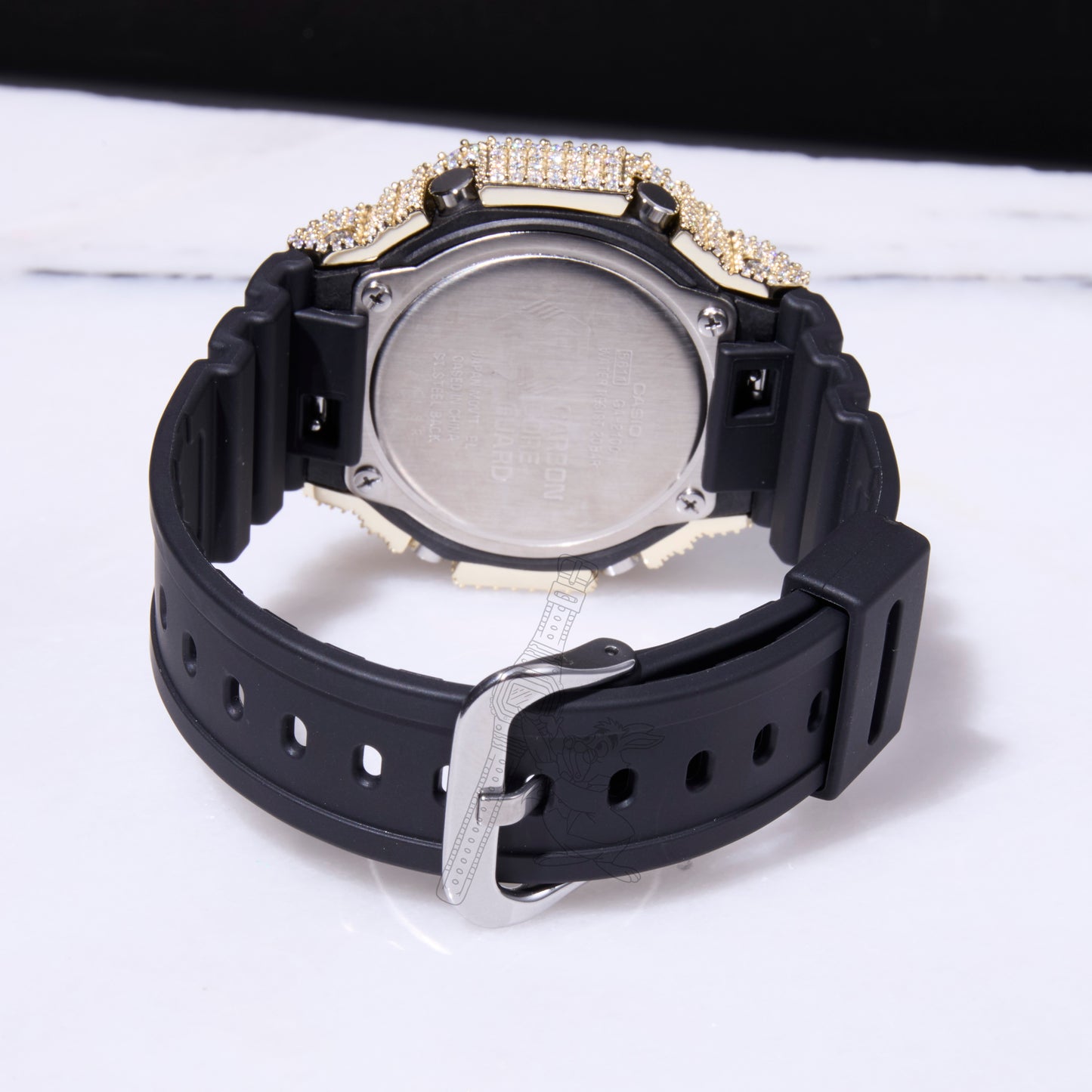 Casio G-Shock GA2100 Black Dial Iced Out Moissanite Mod D Color VVS Men's Watch