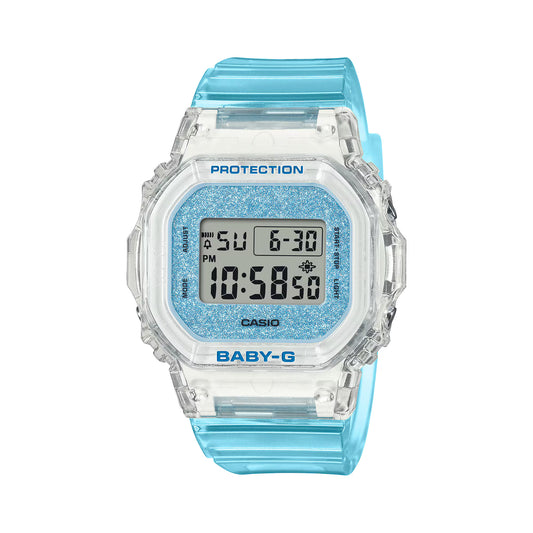 CASIO BABY-G BGD-565GC-2 TRANSPARENT / BLUE GLITTER DIGITAL WATCH