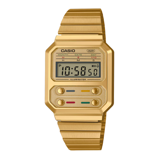 CASIO A100WEG-9A A100WEG A100 VINTAGE GOLD DIGITAL WATCH