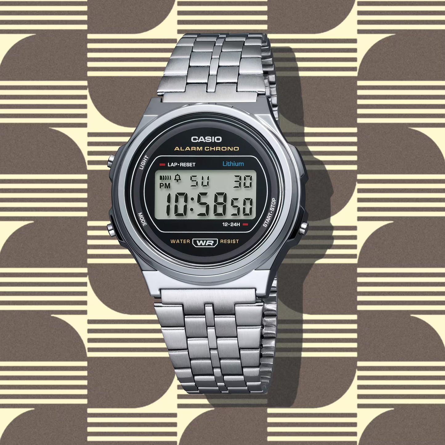 CASIO A171WE-1A A171WE A171 VINTAGE SERIES SILVER DIGITAL WATCH