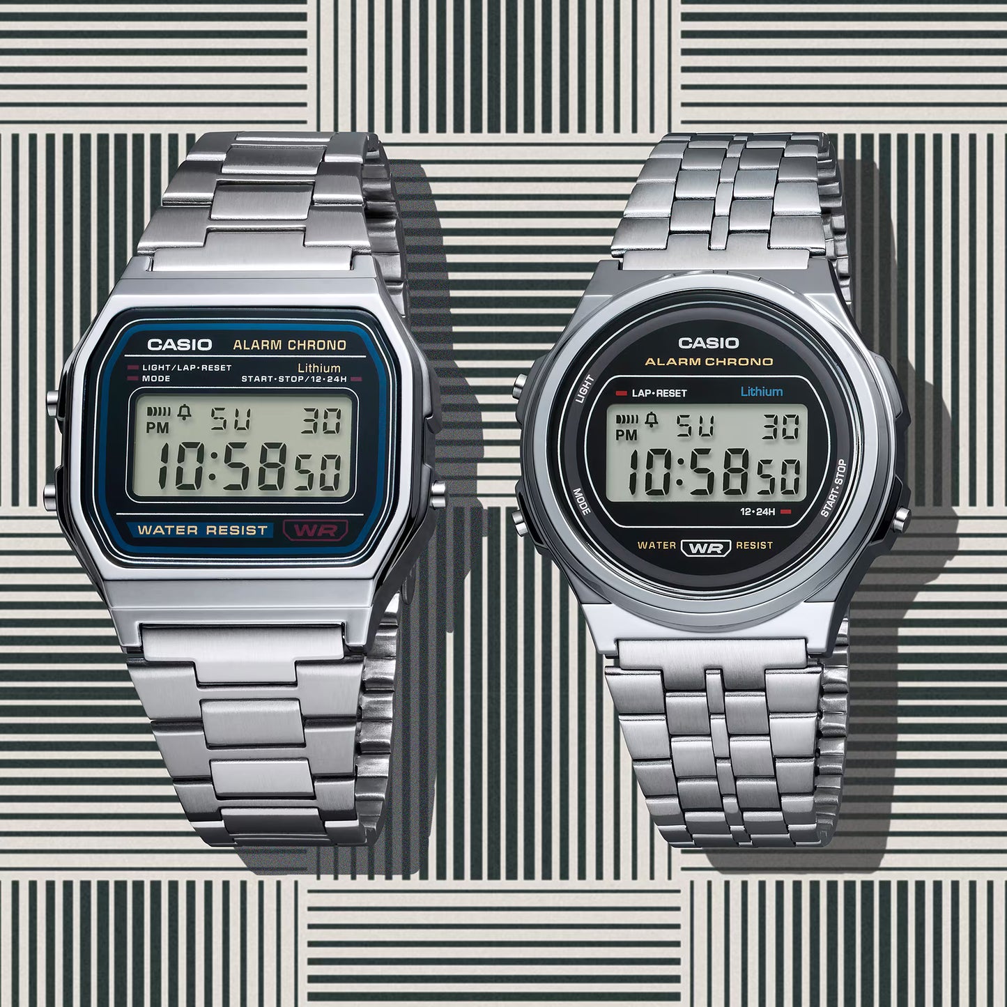 CASIO A171WE-1A A171WE A171 VINTAGE SERIES SILVER DIGITAL WATCH