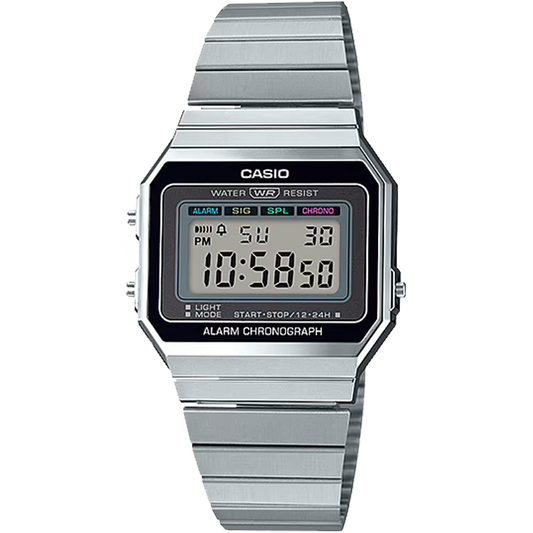 CASIO A700W-1A A700W BLACK / STEEL DIGITAL WATCH