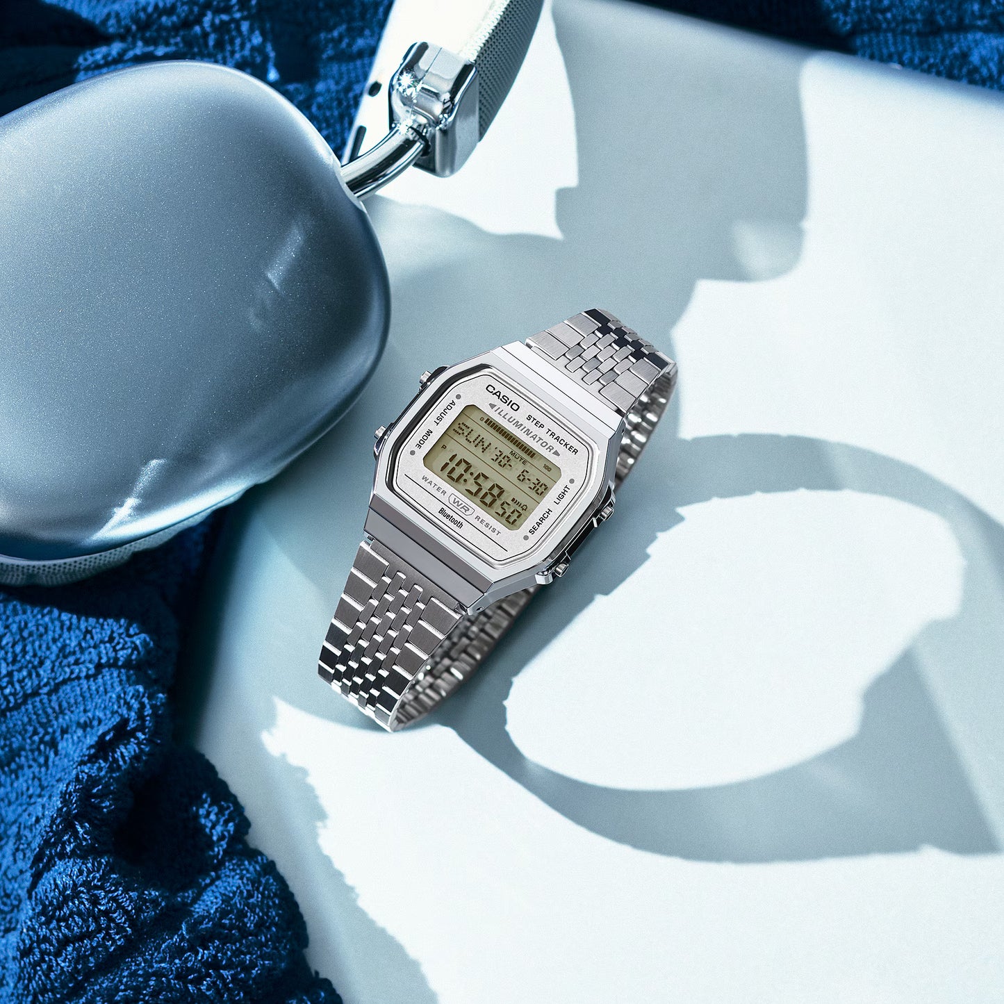 CASIO ABL100WE-7AVT ABL-100WE-7A STAINLESS STEEL BLUETOOTH DIGITAL WATCH