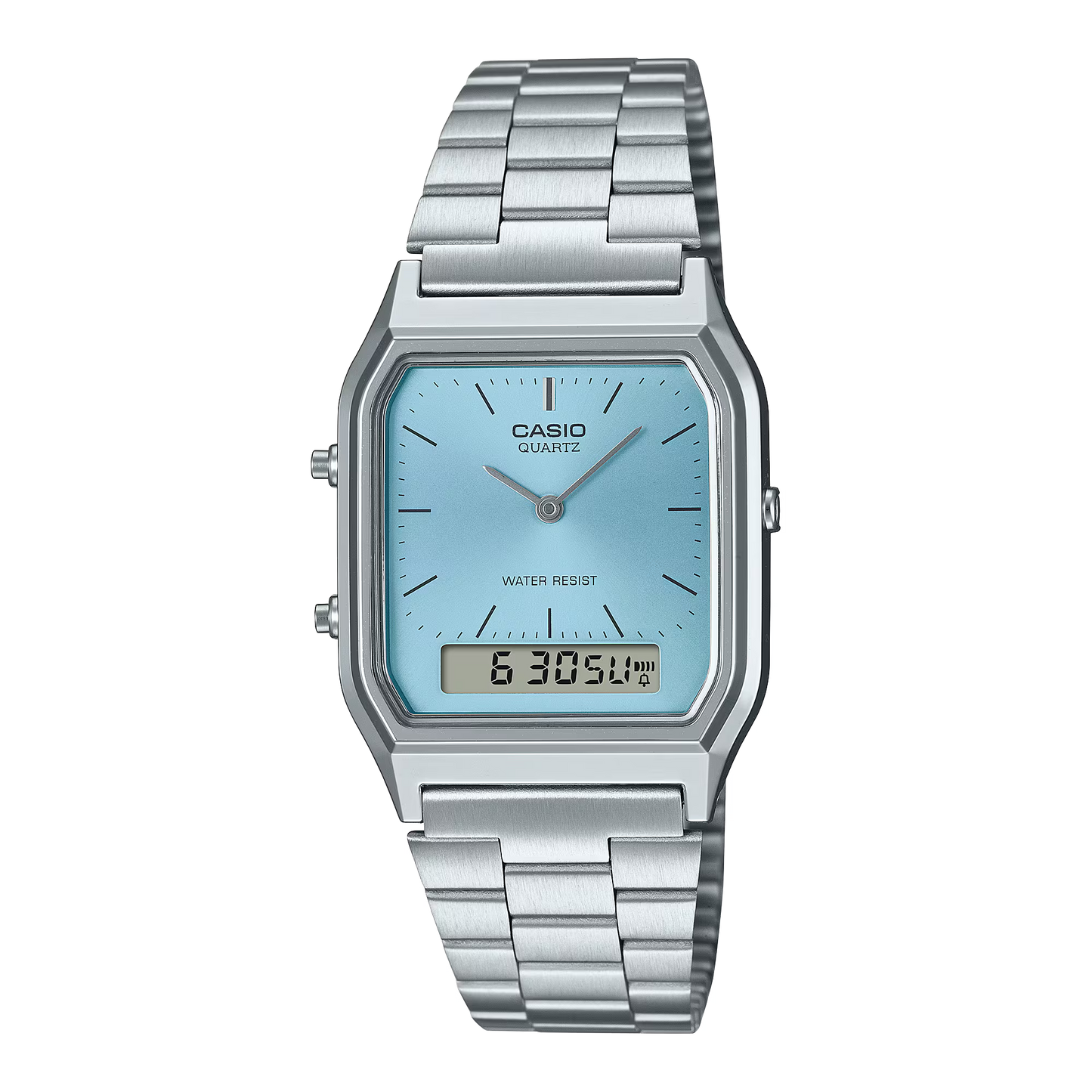 CASIO AQ-230A-2A1MQY A/D QUARTZ ICE BLUE DIAL STEEL WATCH
