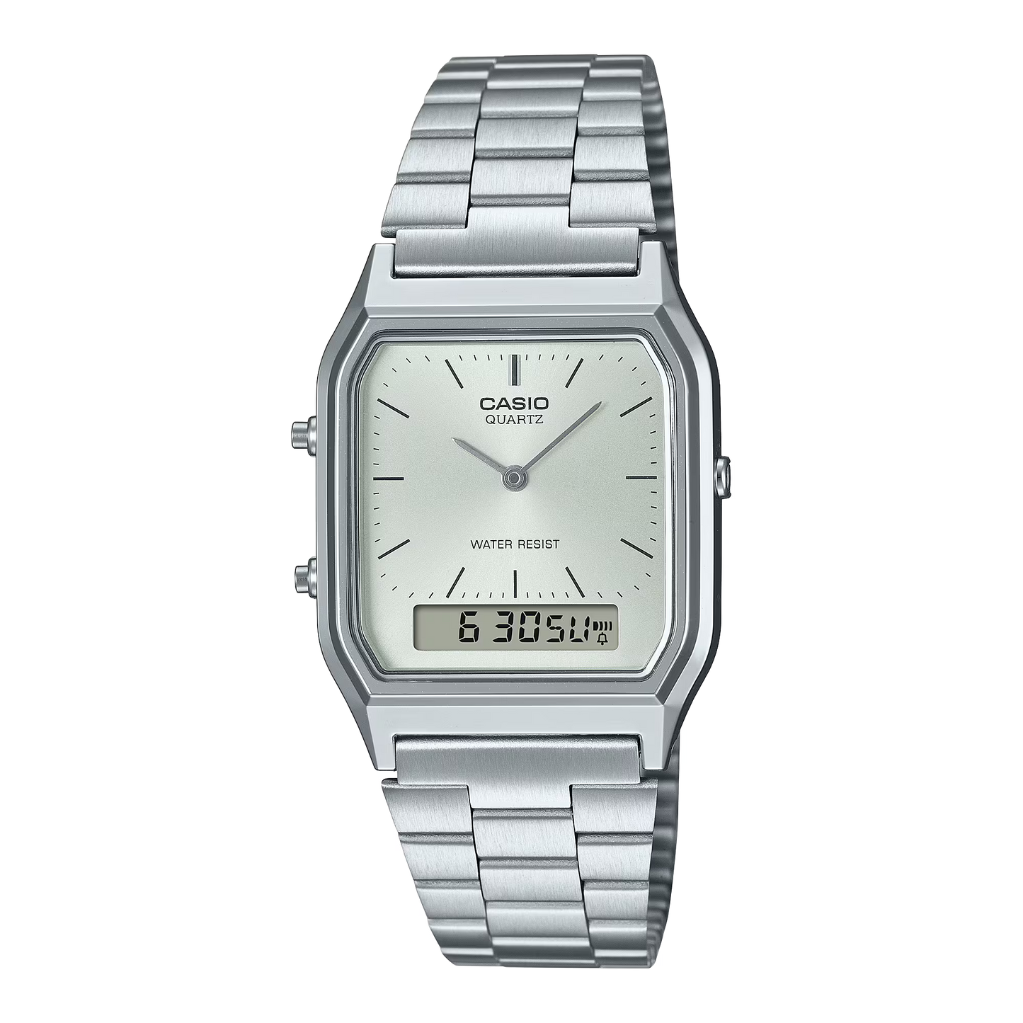 CASIO AQ-230A-7AMQY A/D QUARTZ SILVER DIAL STEEL WATCH