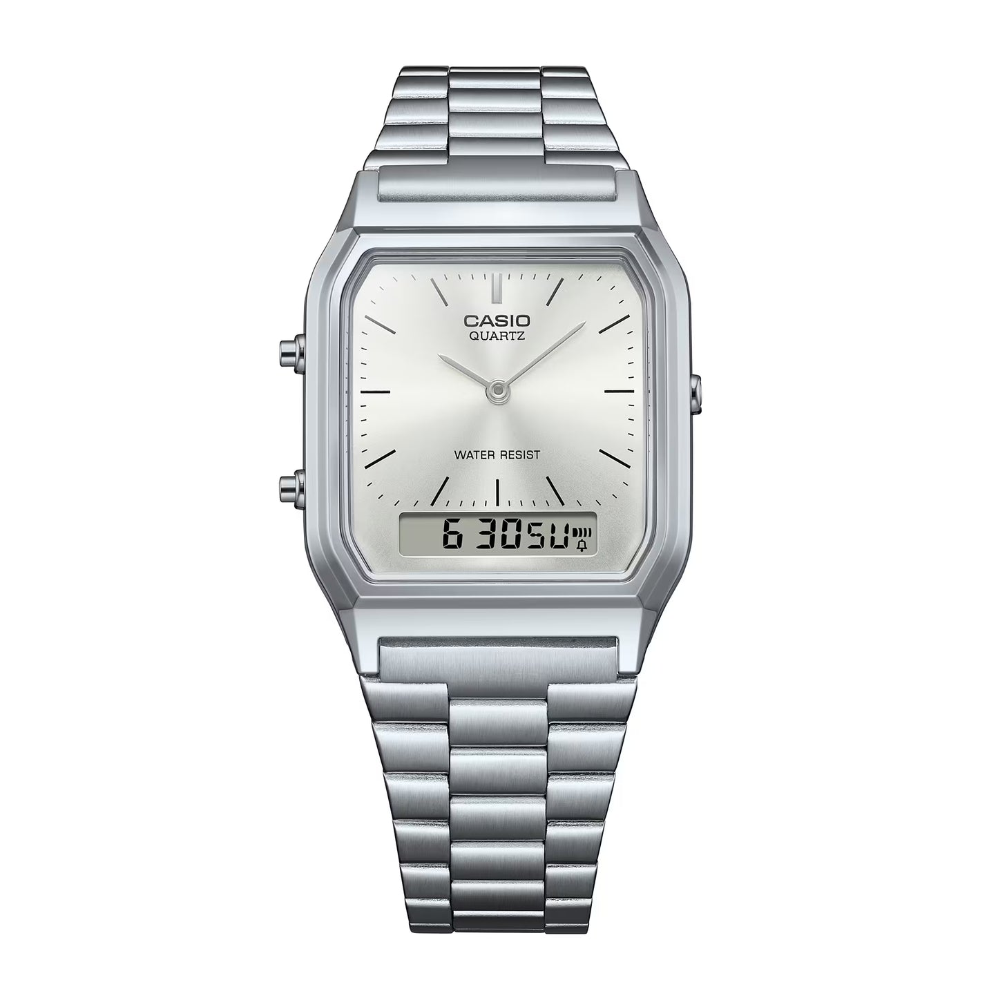 CASIO AQ-230A-7AMQY A/D QUARTZ SILVER DIAL STEEL WATCH