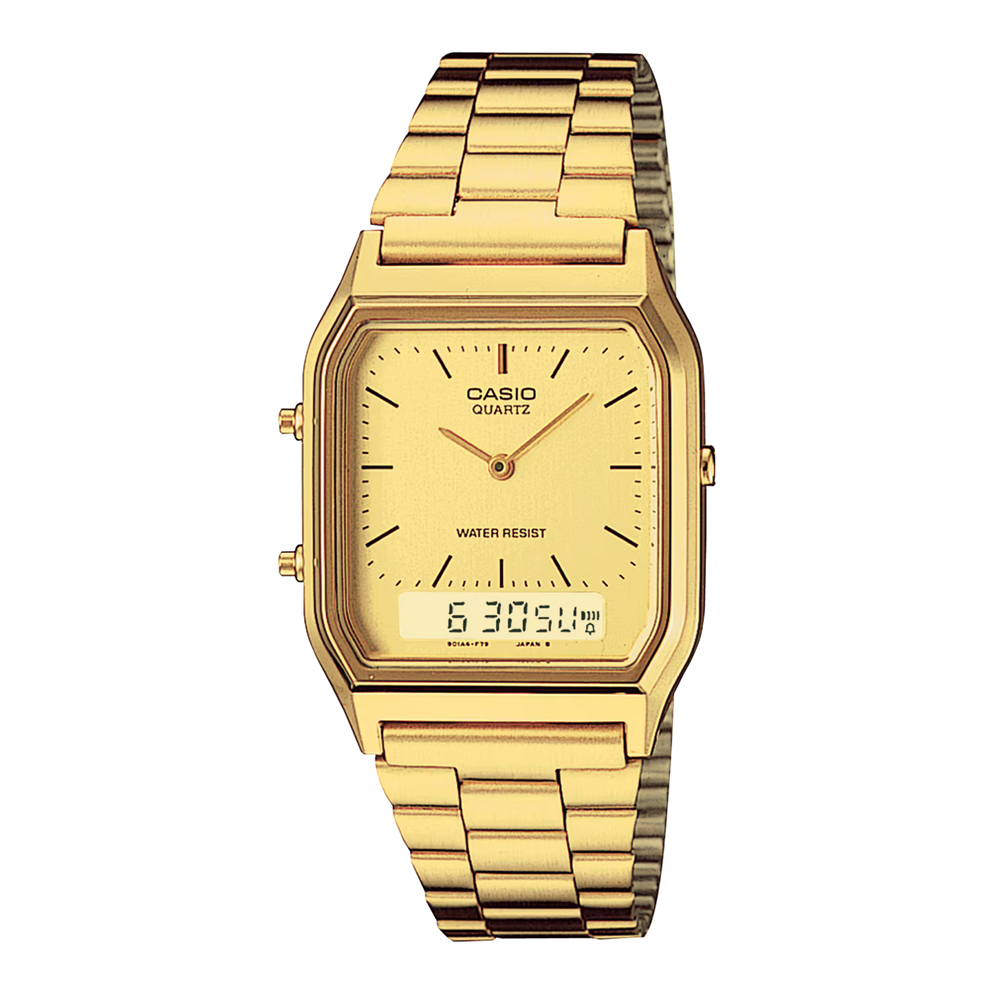 CASIO AQ-230GA-9D A/D QUARTZ GOLD ANALOG / DIGITAL WATCH