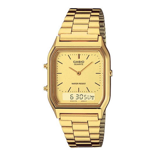 CASIO AQ-230GA-9D A/D QUARTZ GOLD ANALOG / DIGITAL WATCH