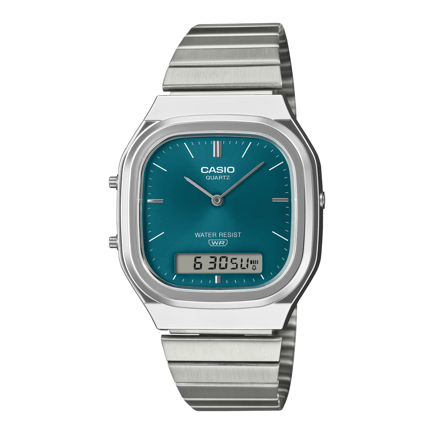 CASIO AQ-240E-3A AQ240E-3A A/D QUARTZ TEAL GREEN DIAL WATCH