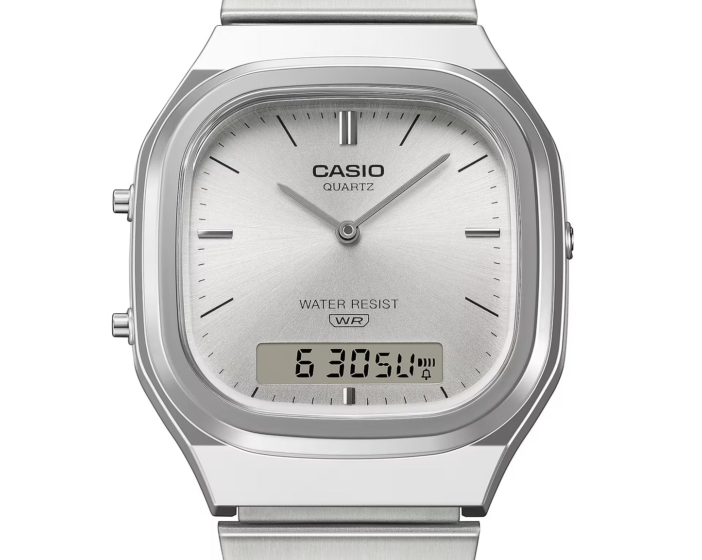 CASIO AQ-240E-7A AQ240E-7A A/D QUARTZ SILVER DIAL WATCH