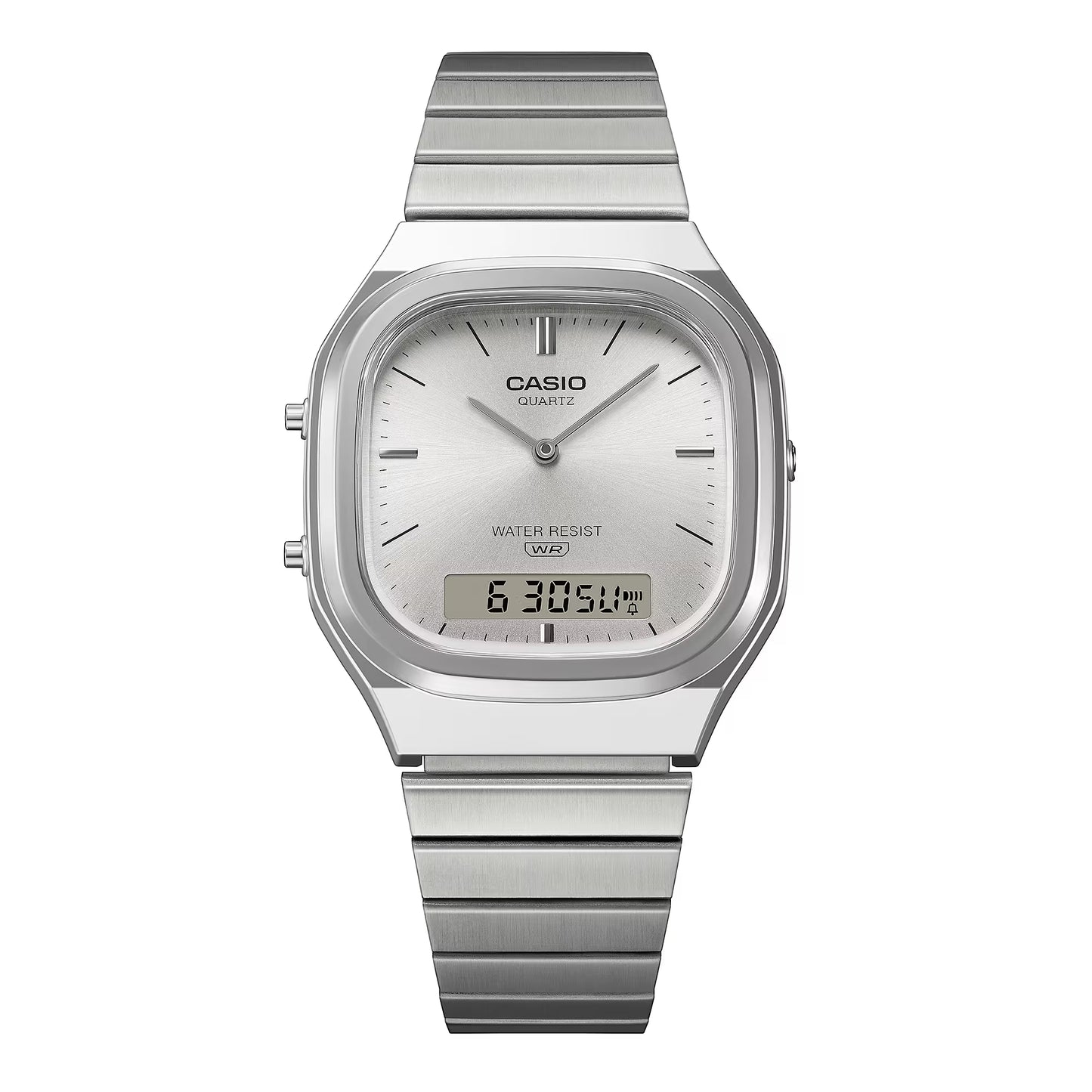 CASIO AQ-240E-7A AQ240E-7A A/D QUARTZ SILVER DIAL WATCH
