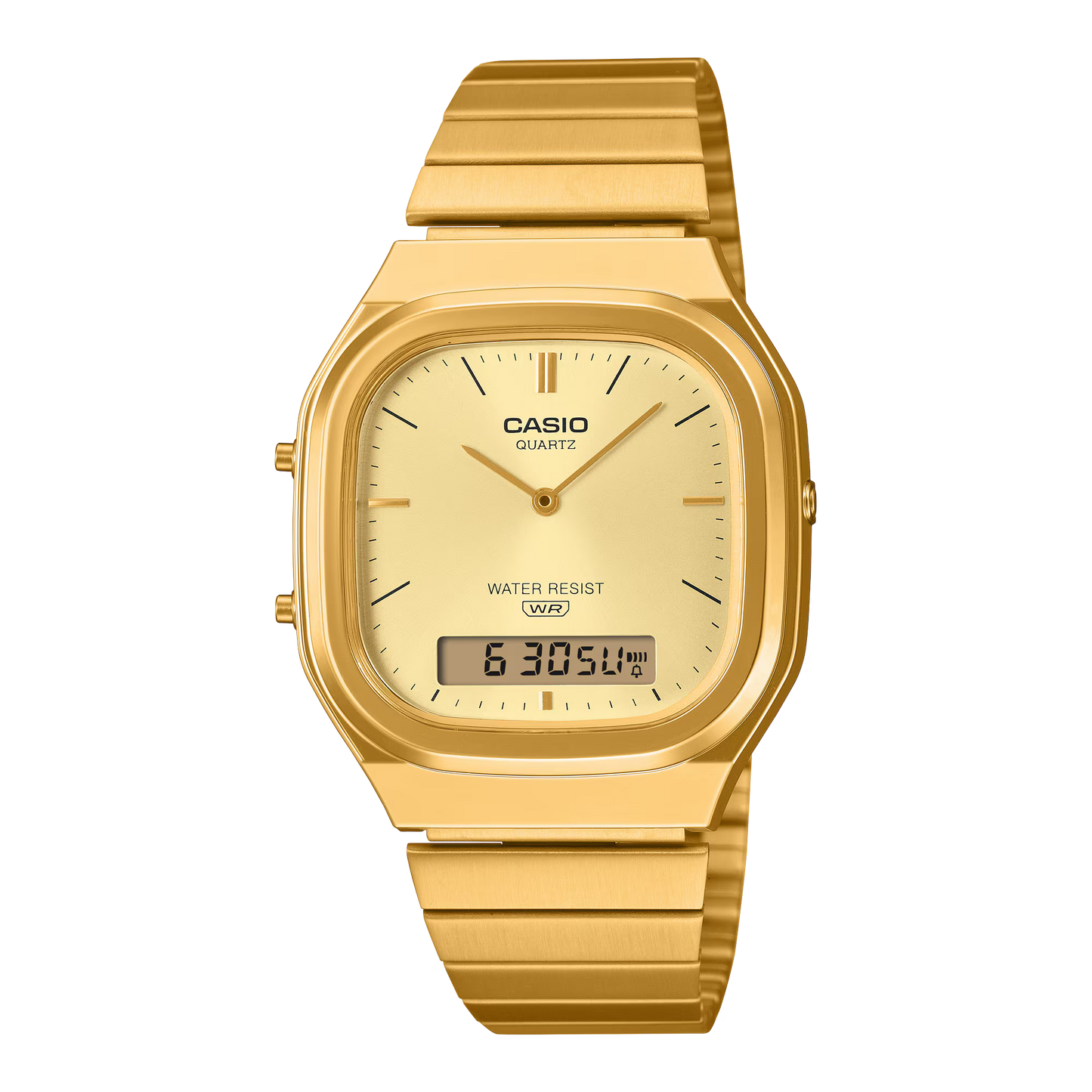 CASIO AQ-240EG-9A AQ240EG-9A A/D QUARTZ GOLD DIAL WATCH